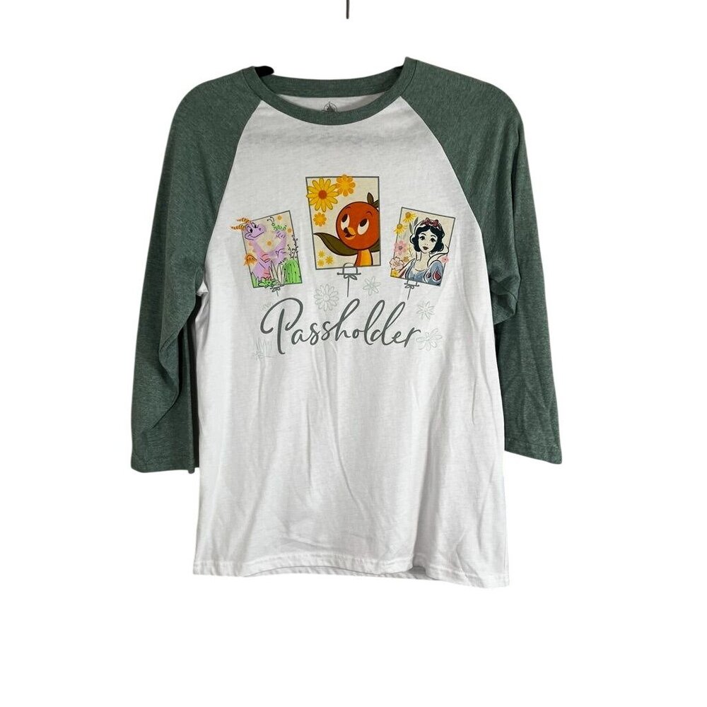 Disney Henley Top S Passholder Colorful Figment Snow White‎ Flower Garden Epcot